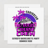 Bachelorette NO BOOZE CRUISE CREW Bestemming Kaart (Voorkant / Achterkant)