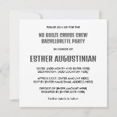 Bachelorette NO BOOZE CRUISE CREW Bestemming Kaart (Achterkant)