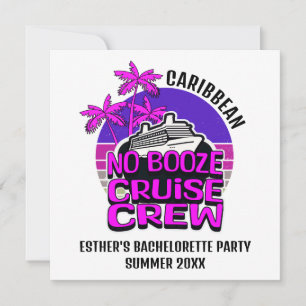 Bachelorette NO BOOZE CRUISE CREW Bestemming Kaart