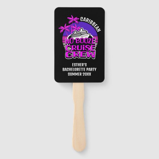 Bachelorette NO BOOZE CRUISE CREW Besties Party Handwaaier (Achterkant)