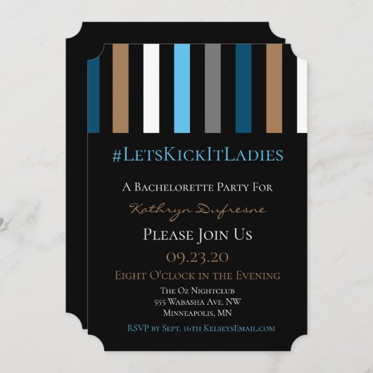 #Bachelorette of Bachelor Party Trendy Invitation Kaart (Voorkant / Achterkant)