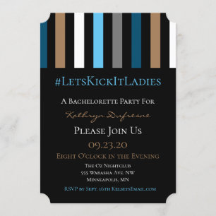 #Bachelorette of Bachelor Party Trendy Invitation Kaart