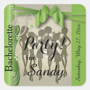 Bachelorette of Verjaardag Diva Meisjes - Peridot Vierkante Sticker