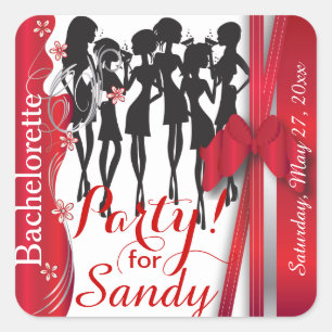 Bachelorette of Verjaardagsfeestje Diva Meisjes Vierkante Sticker