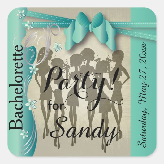 Bachelorette of Verjaardagsfeestje Diva Meisjes -  Vierkante Sticker (Voorkant)