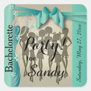 Bachelorette of Verjaardagsfeestje Diva Meisjes -  Vierkante Sticker