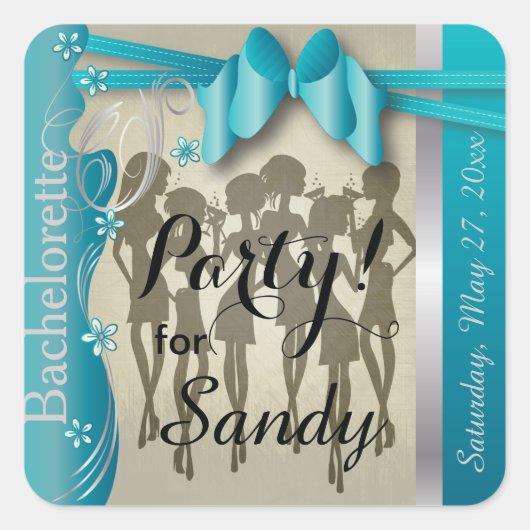 Bachelorette of Verjaardagsfeestje Diva Meisjes -  Vierkante Sticker (Voorkant)