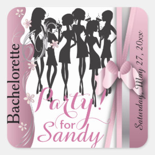 Bachelorette of Verjaardagsfeestje Diva Meisjes Vierkante Sticker