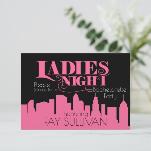 Bachelorette-ontwerp van de partijuitnodiging kaart (Staand voorkant)