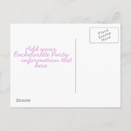 Bachelorette-ontwerp van de partijuitnodiging uitnodiging briefkaart (Achterkant)