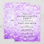 Bachelorette Paarse glitterlichten Kaart (Voorkant / Achterkant)