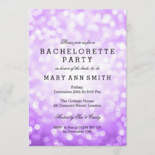 Bachelorette Paarse glitterlichten Kaart