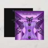 Bachelorette Paarse Lila Corset Butterfly Kaart (Voorkant / Achterkant)