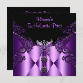 Bachelorette Paarse Lila vlinderjuweel Kaart (Voorkant / Achterkant)