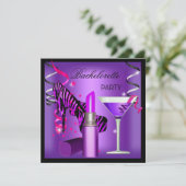 Bachelorette Paarse roze Zebra Kaart (Staand voorkant)
