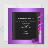 Bachelorette Paarse roze Zebra Kaart (Achterkant)