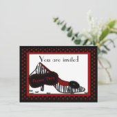 Bachelorette Pajama Party in Reds Invitation Kaart (Staand voorkant)