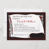 Bachelorette Pajama Party in Reds Invitation Kaart (Achterkant)