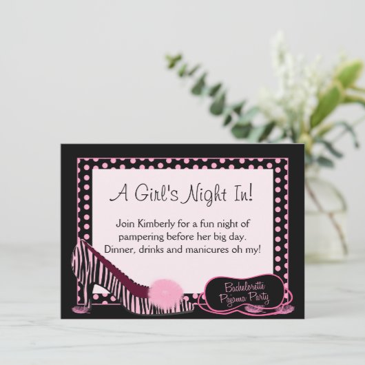 Bachelorette Pajama Party - Uitnodiging (Staand voorkant)
