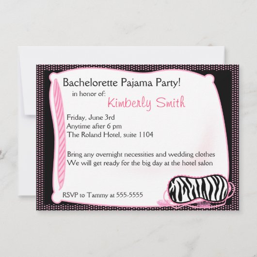 Bachelorette Pajama Party - Uitnodiging (Achterkant)