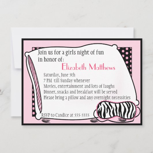 Bachelorette Pajama Party - Uitnodiging (Achterkant)