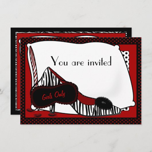 Bachelorette Pajama Party - Uitnodiging (Voorkant / Achterkant)