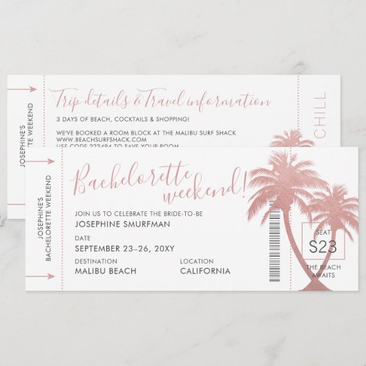 Bachelorette-partij bestemming - Pass bij instapka Kaart (Voorkant / Achterkant)