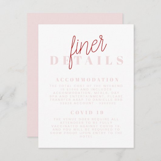 Bachelorette-partij - Brody-kaart Informatiekaartje (Voorkant / Achterkant)