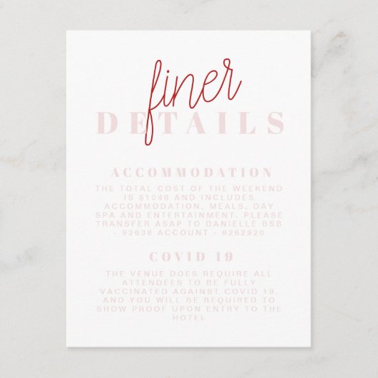 Bachelorette-partij - Brody-kaart Informatiekaartje (Voorkant)