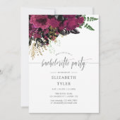  Bachelorette-partij Burgundy & Gold Floral Kaart (Voorkant)