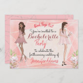 Bachelorette Partij Glamoureuze Meisjes Perzentone Kaart (Voorkant / Achterkant)