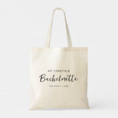 Bachelorette partij minimalistisch script bruidsme tote bag (Achterkant)