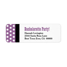 BACHELORETTE PARTIJ Polka Dot Patroon BS13 Etiket
