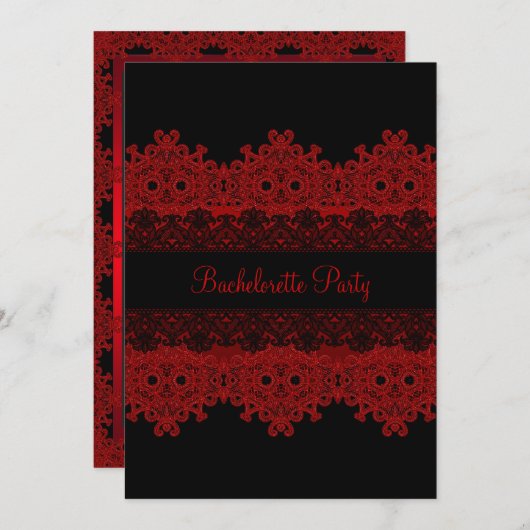 Bachelorette-partij Rood en zwart Kaart (Voorkant / Achterkant)