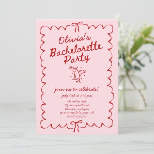 Bachelorette Partij van Bow Kaart (Staand voorkant)
