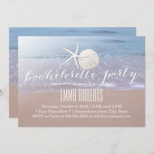 Bachelorette-partij voor strand- en zeeduivel kaart (Voorkant / Achterkant)