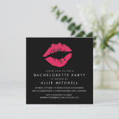 Bachelorette Partij voor zwart & roze Lips Kaart (Staand voorkant)