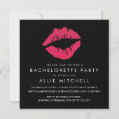 Bachelorette Partij voor zwart & roze Lips Kaart (Voorkant)