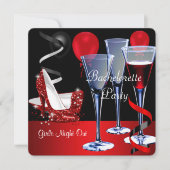 Bachelorette partijen Red Shoe Hi Heels Wijnglas Kaart (Voorkant)