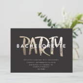 BACHELORETTE PARTIJINVITATIE // GOLD FOIL KAART (Staand voorkant)