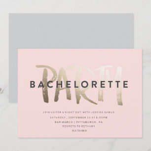 BACHELORETTE PARTIJINVITATIE // GOLD FOIL KAART