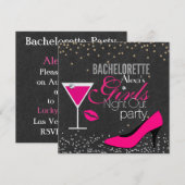 BACHELORETTE-PARTIJINVITATIE KAART (Voorkant / Achterkant)