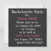 BACHELORETTE-PARTIJINVITATIE KAART (Achterkant)