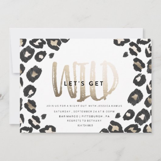 BACHELORETTE PARTIJINVITATIE // LEOPARD AFDRUKKEN KAART (Voorkant)