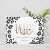 BACHELORETTE PARTIJINVITATIE // LEOPARD AFDRUKKEN KAART (Staand voorkant)