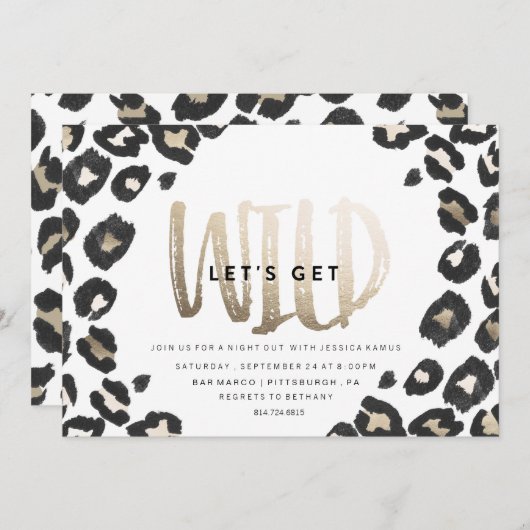 BACHELORETTE PARTIJINVITATIE // LEOPARD AFDRUKKEN KAART (Voorkant / Achterkant)