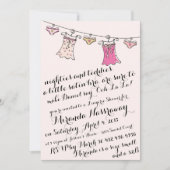 BACHELORETTE PARTIJINVITATIE // LINGERIE SHOWER KAART (Voorkant)
