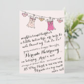 BACHELORETTE PARTIJINVITATIE // LINGERIE SHOWER KAART (Staand voorkant)