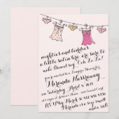 BACHELORETTE PARTIJINVITATIE // LINGERIE SHOWER KAART (Voorkant / Achterkant)