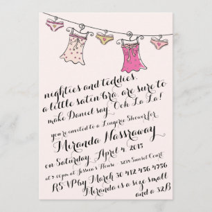 BACHELORETTE PARTIJINVITATIE // LINGERIE SHOWER KAART